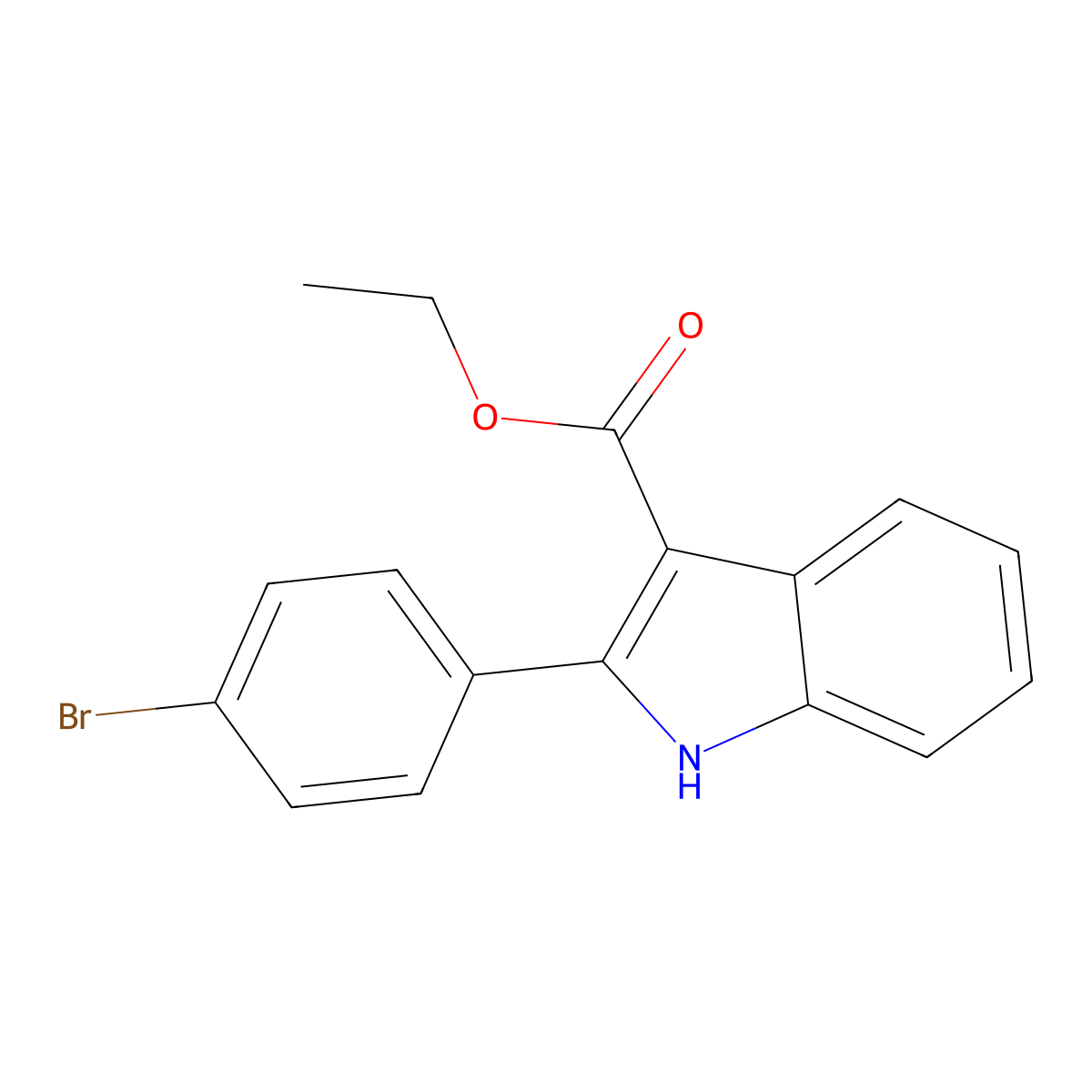 ethyl 2-(4-bromophenyl)-1H-indole-3-carboxylate molecular structure, CAS 1423701-42-1