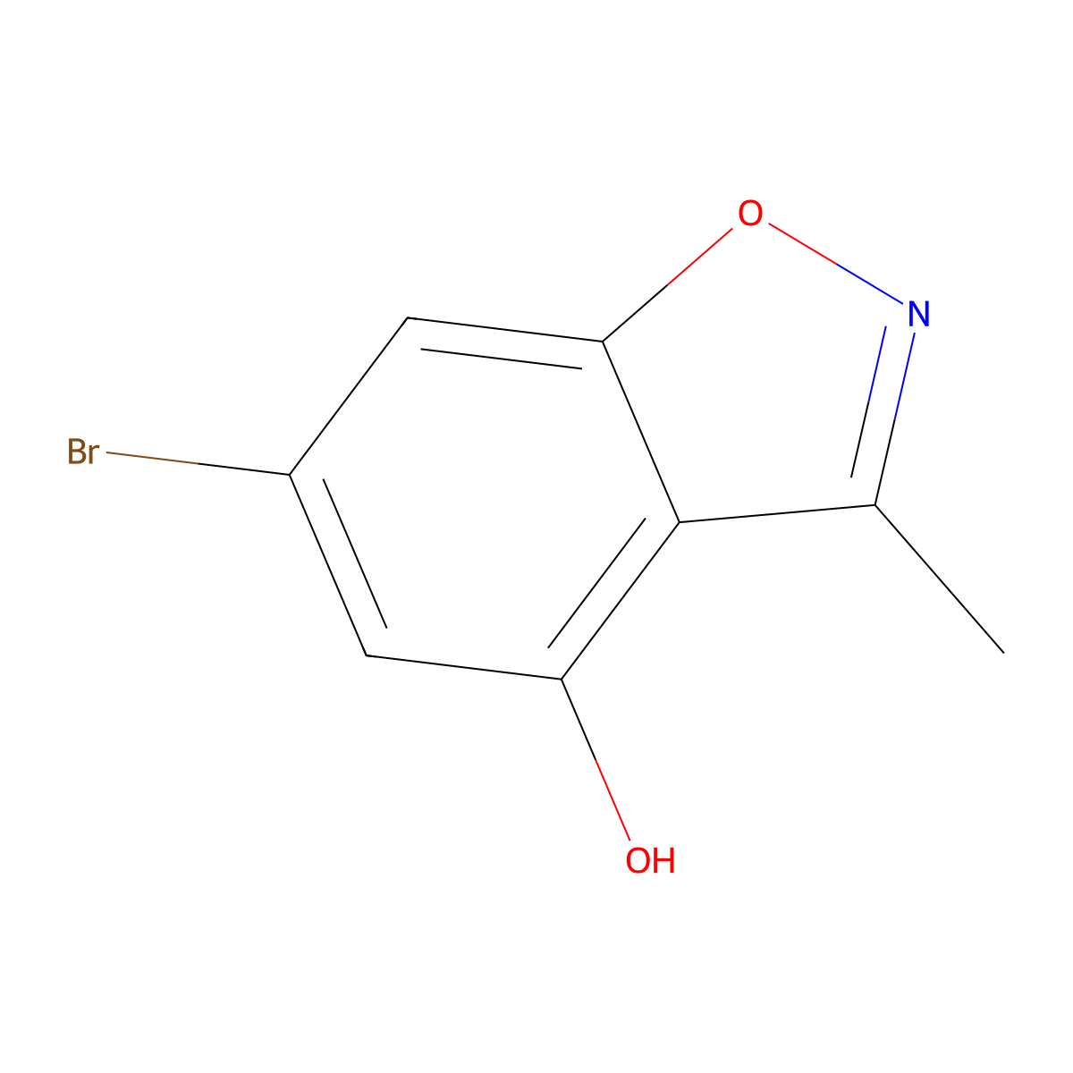 6-Bromo-3-methylbenzo[d]isoxazol-4-ol molecular structure, CAS 1423702-25-3