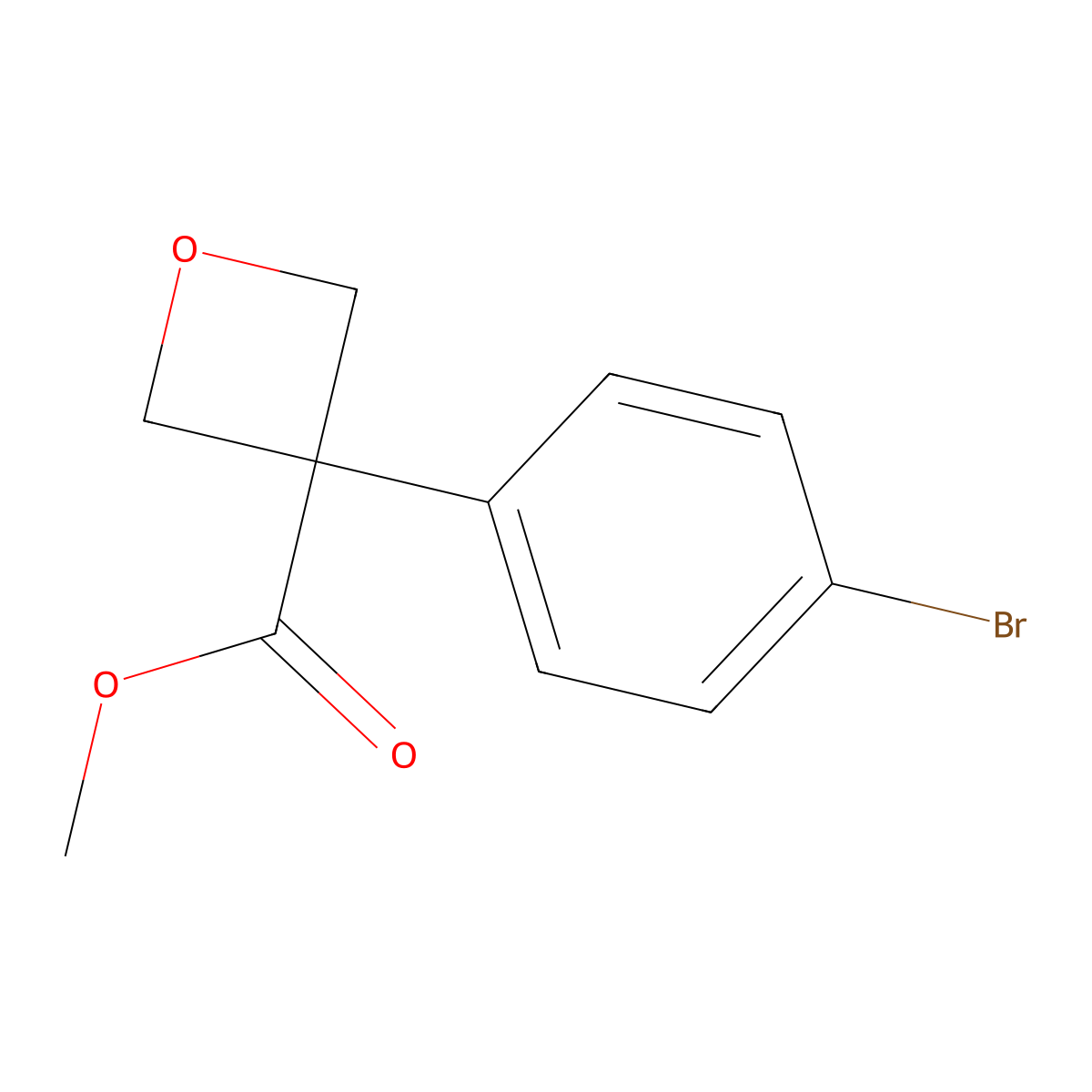 Methyl 3-(4-bromophenyl)oxetane-3-carboxylate molecular structure, CAS 1423702-65-1