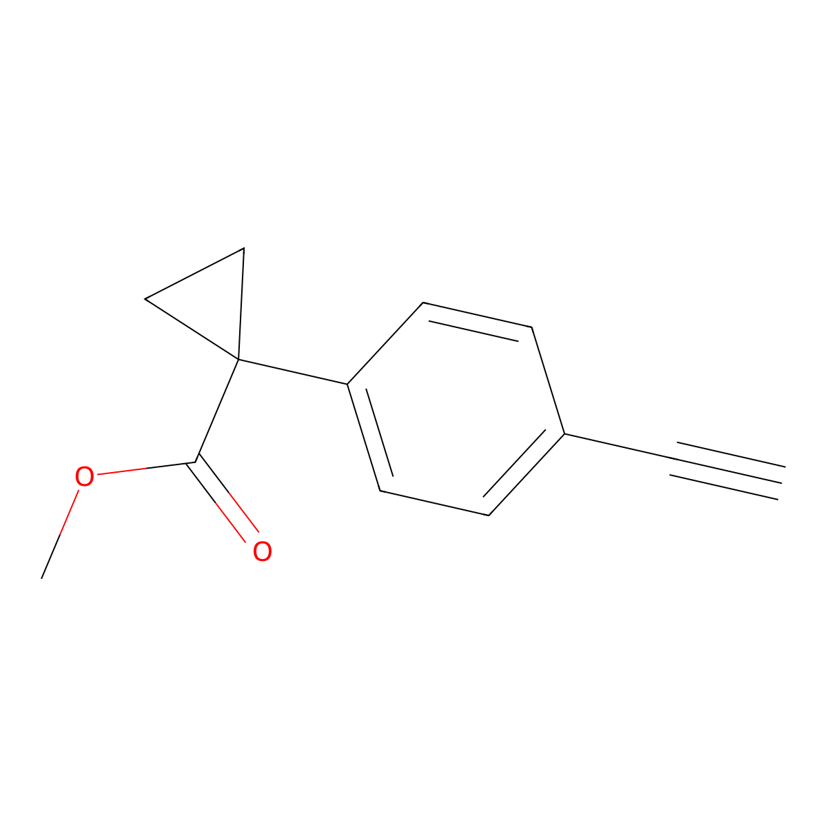 Methyl 1-(4-ethynylphenyl)cyclopropanecarboxylate molecular structure, CAS 1423702-79-7