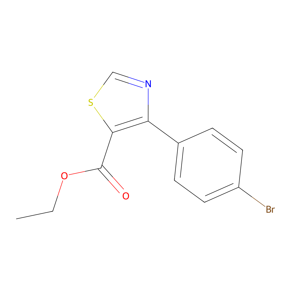 Ethyl 4-(4-bromophenyl)-1,3-thiazole-5-carboxylate molecular structure, CAS 1423703-61-0