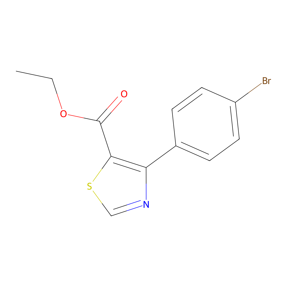 Ethyl 4-(4-bromophenyl)-1,3-thiazole-5-carboxylate molecular structure, CAS 1423703-61-0