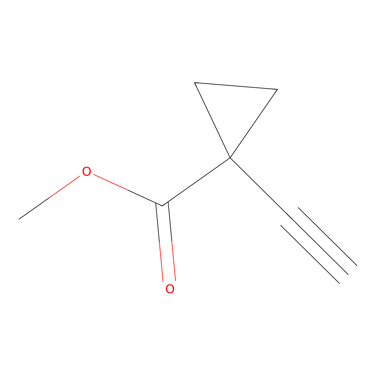 Methyl 1-ethynylcyclopropane-1-carboxylate molecular structure, CAS 1423705-50-3