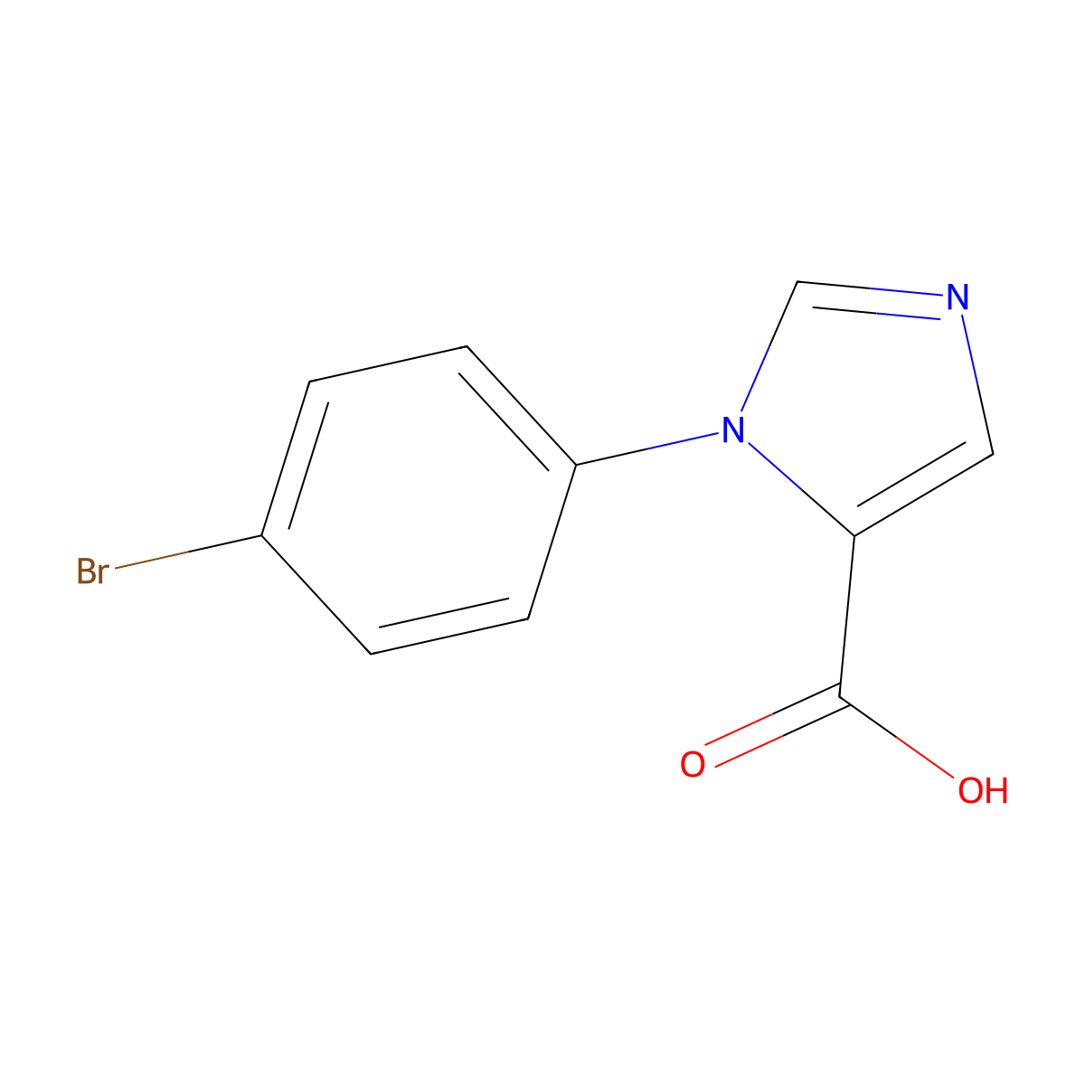 1-(4-bromophenyl)-1H-imidazole-5-carboxylic acid molecular structure, CAS 1423706-23-3