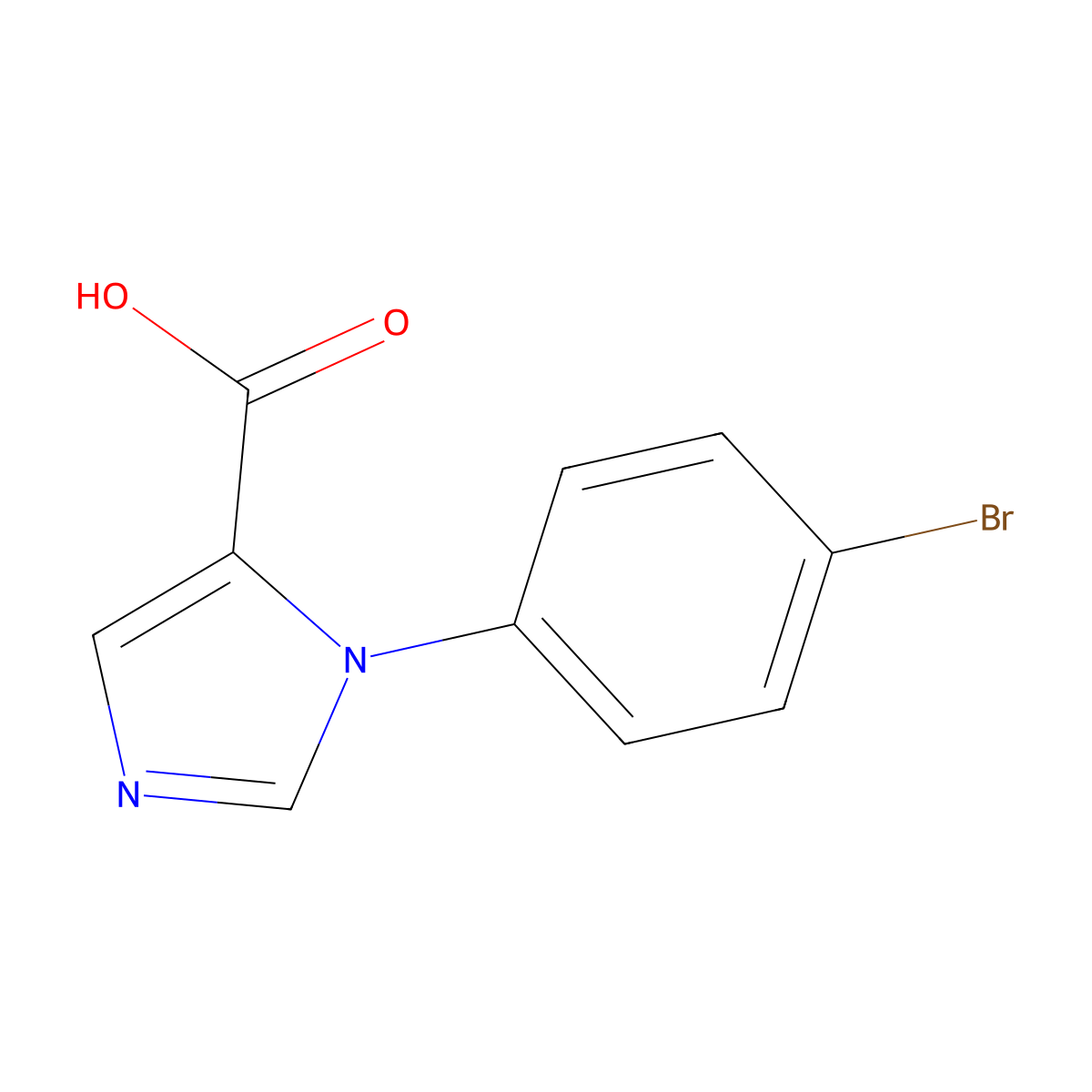 1-(4-bromophenyl)-1H-imidazole-5-carboxylic acid molecular structure, CAS 1423706-23-3