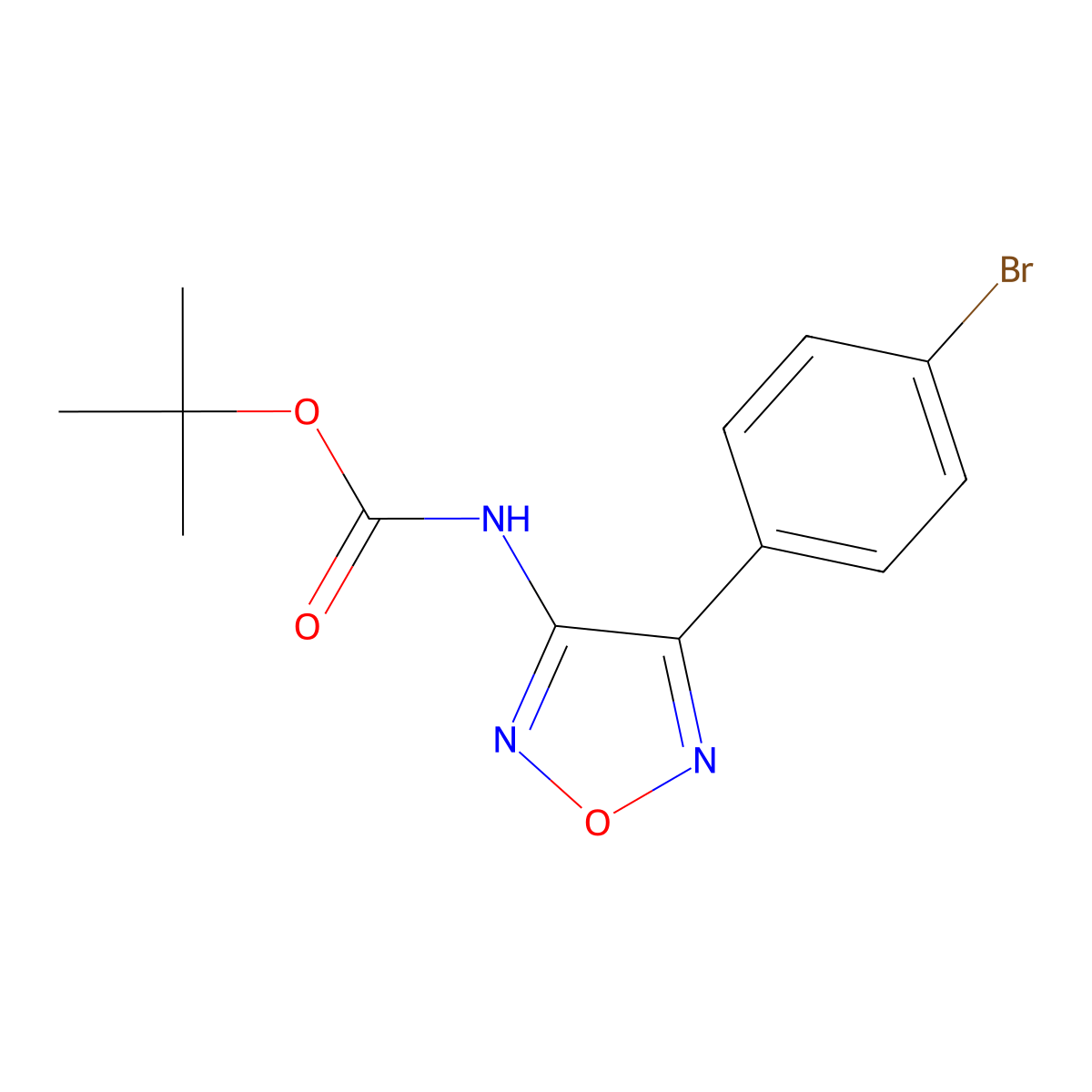 tert-butyl N-[4-(4-bromophenyl)-1,2,5-oxadiazol-3-yl]carbamate molecular structure, CAS 1423706-56-2