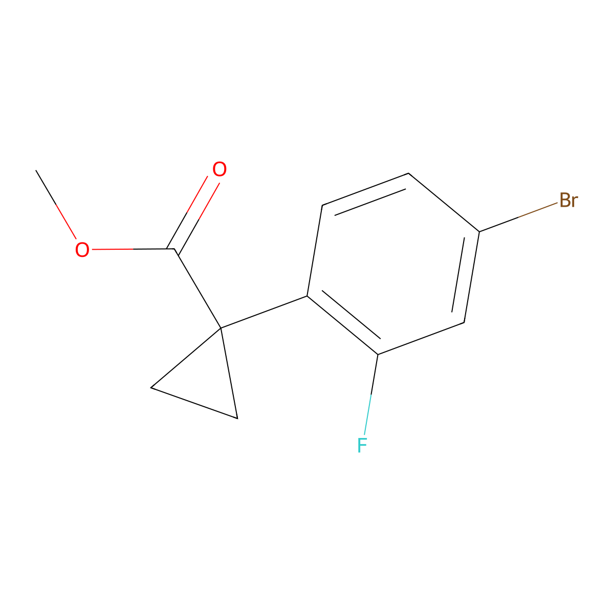 1-(4-Bromo-2-fluoro-phenyl)-cyclopropanecarboxylic acid methyl ester molecular structure, CAS 1423706-81-3