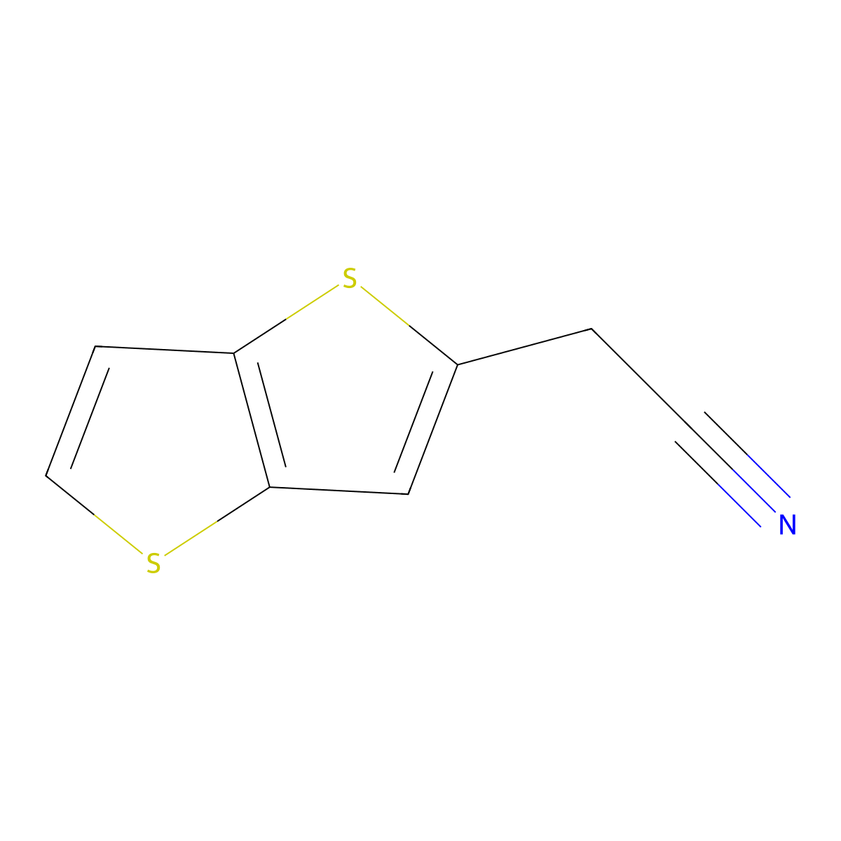 2-(Thieno[3,2-B]thiophen-2-YL)acetonitrile molecular structure, CAS 1423707-55-4