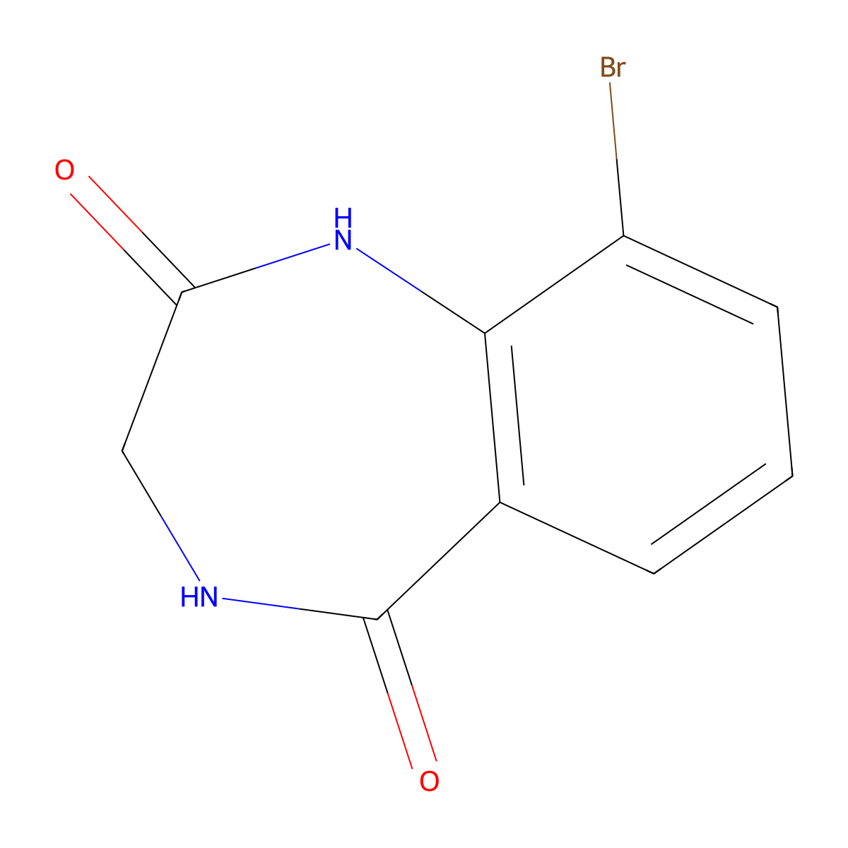 9-bromo-2,3,4,5-tetrahydro-1H-1,4-benzodiazepine-2,5-dione molecular structure, CAS 1423723-24-3
