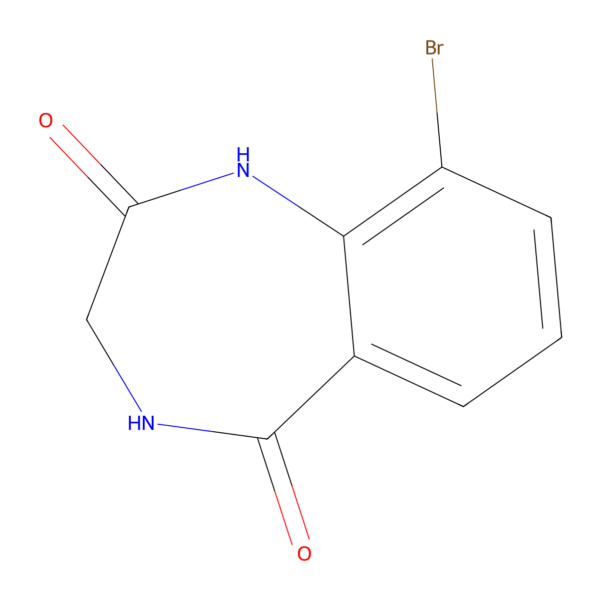 9-bromo-2,3,4,5-tetrahydro-1H-1,4-benzodiazepine-2,5-dione molecular structure, CAS 1423723-24-3