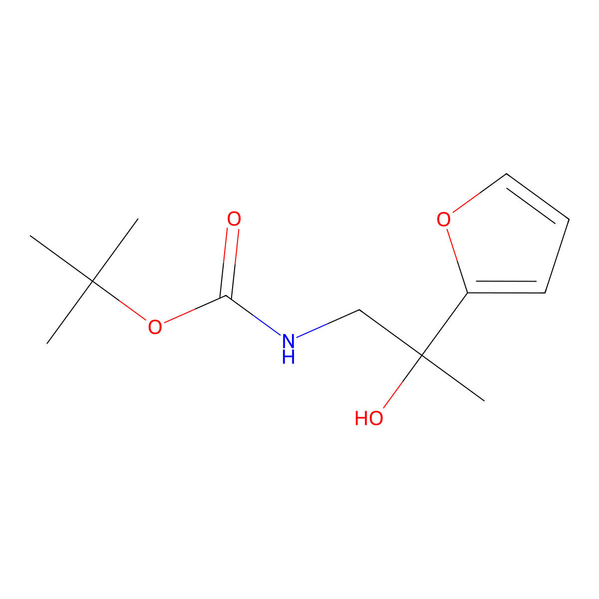 tert-butyl N-[2-(furan-2-yl)-2-hydroxypropyl]carbamate molecular structure, CAS 1423735-68-5