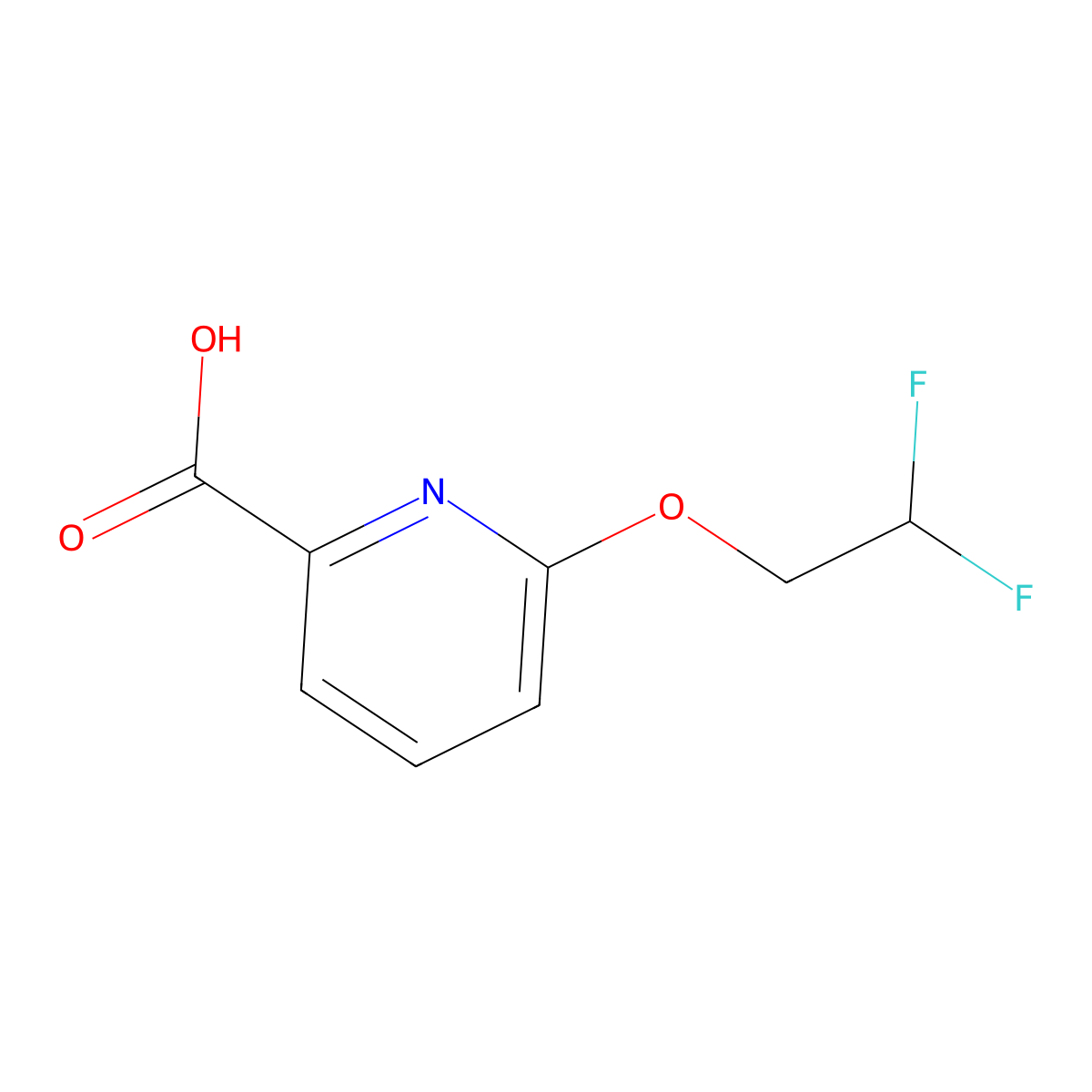 6-(2,2-Difluoroethoxy)pyridine-2-carboxylic acid molecular structure, CAS 1423754-84-0