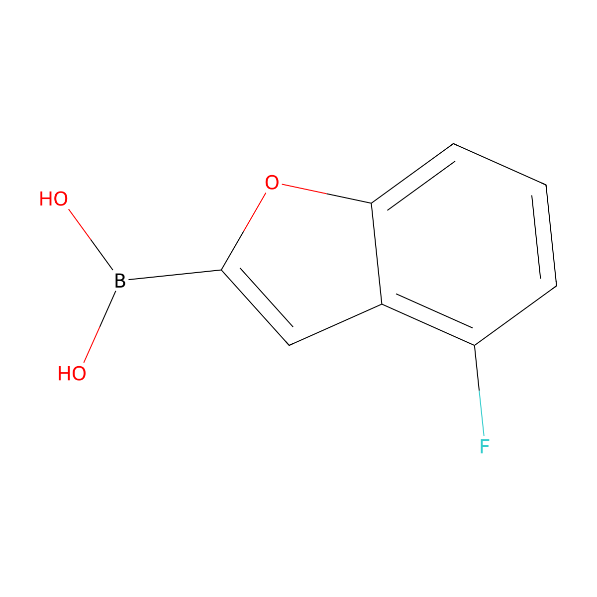 (4-Fluoro-1-benzofuran-2-yl)boronic acid molecular structure, CAS 1423791-86-9