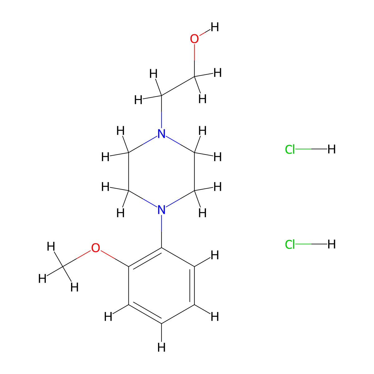 2-[4-(2-Methoxyphenyl)piperazin-1-yl]ethan-1-ol dihydrochloride molecular structure, CAS 1423794-98-2