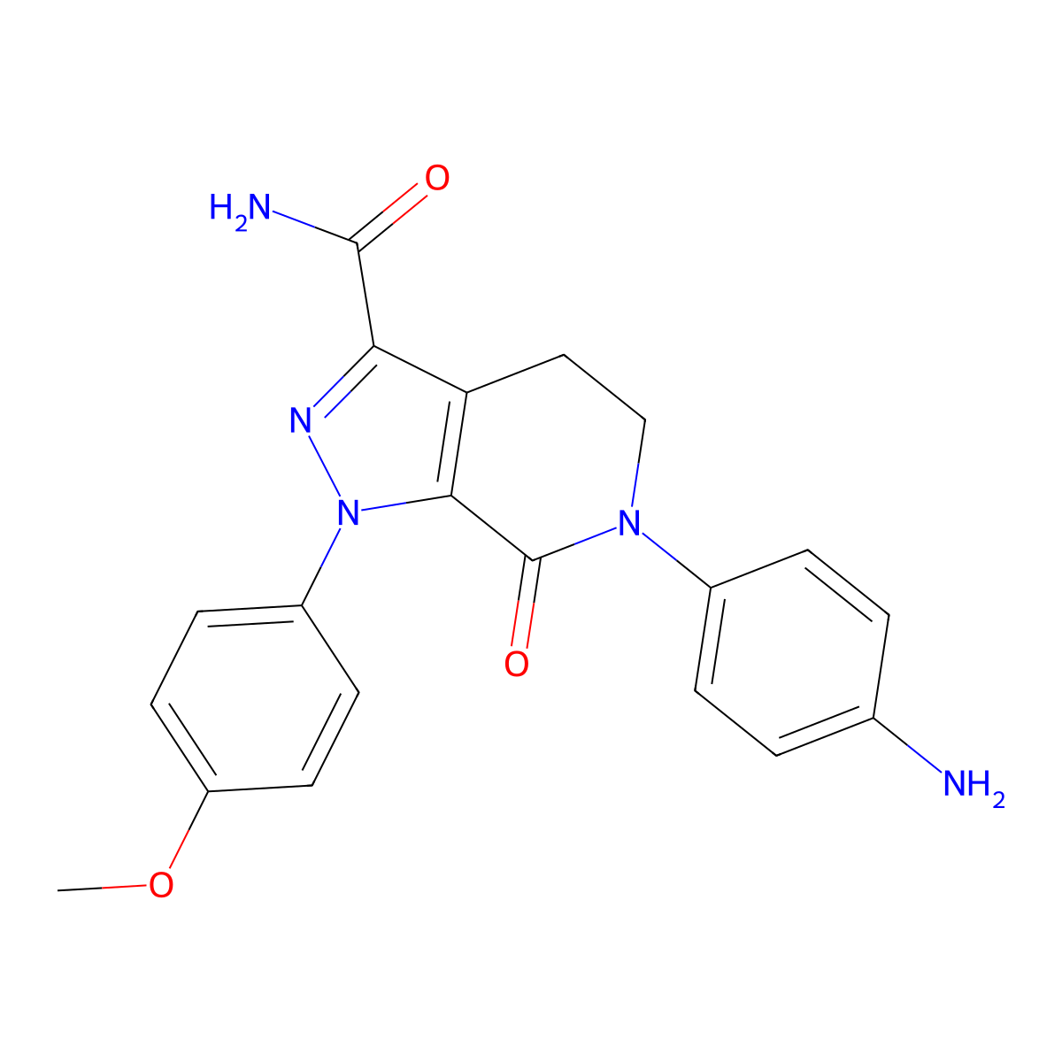 6-(4-aminophenyl)-1-(4-methoxyphenyl)-7-oxo-4,5,6,7-tetrahydro-1H-pyrazolo[3,4-c]pyridine-3-carboxamide molecular structure, CAS 1423803-24-0