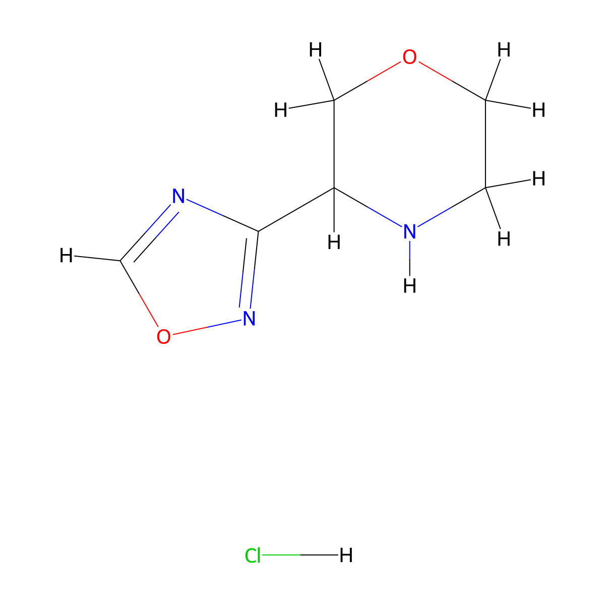 3-(1,2,4-Oxadiazol-3-yl)morpholine hydrochloride molecular structure, CAS 1423805-98-4