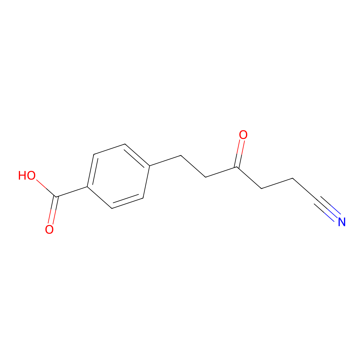 1-(p-Carboxyphenyl)-5-cyano-3-pentanone molecular structure, CAS 142382-12-5