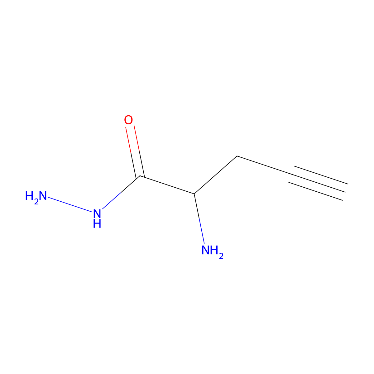 2-Aminopent-4-ynehydrazide molecular structure, CAS 1423876-25-8