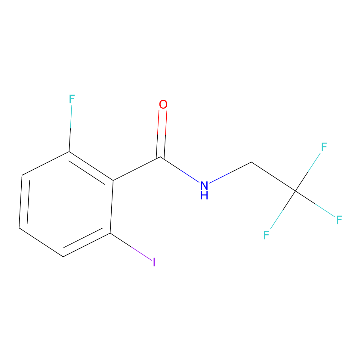 2-fluoro-6-iodo-N-(2,2,2-trifluoroethyl)benzamide molecular structure, CAS 1423878-56-1