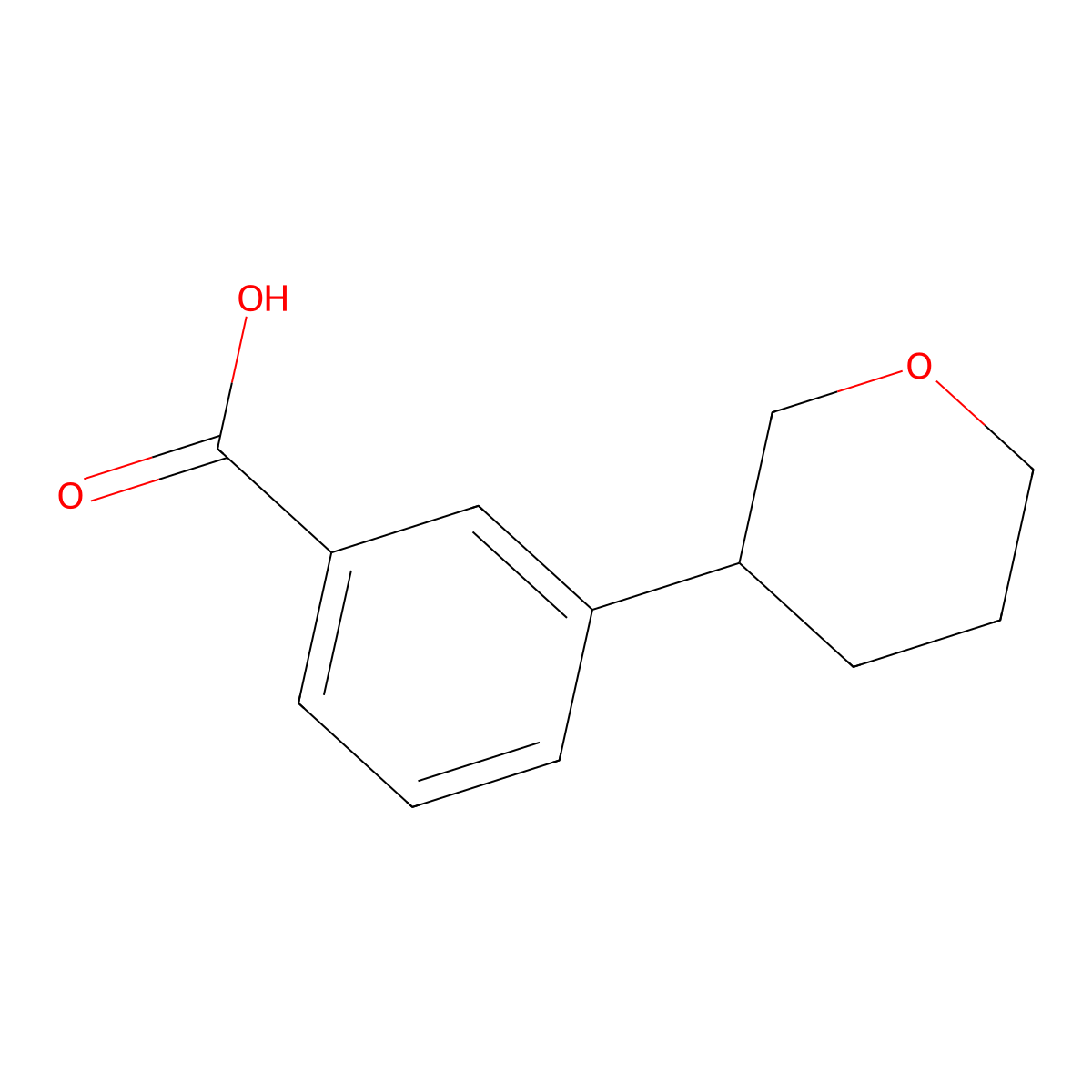 3-(Oxan-3-yl)benzoic acid molecular structure, CAS 1423884-91-6
