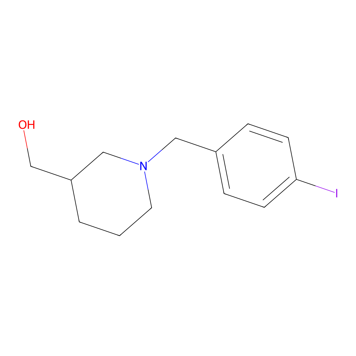 (1-[(4-Iodophenyl)methyl]piperidin-3-yl)methanol molecular structure, CAS 1423897-10-2