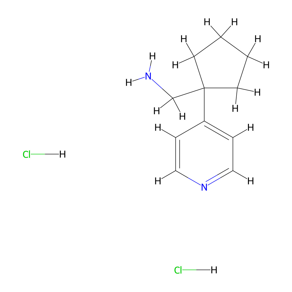 [1-(Pyridin-4-yl)cyclopentyl]methanamine dihydrochloride molecular structure, CAS 1423991-72-3