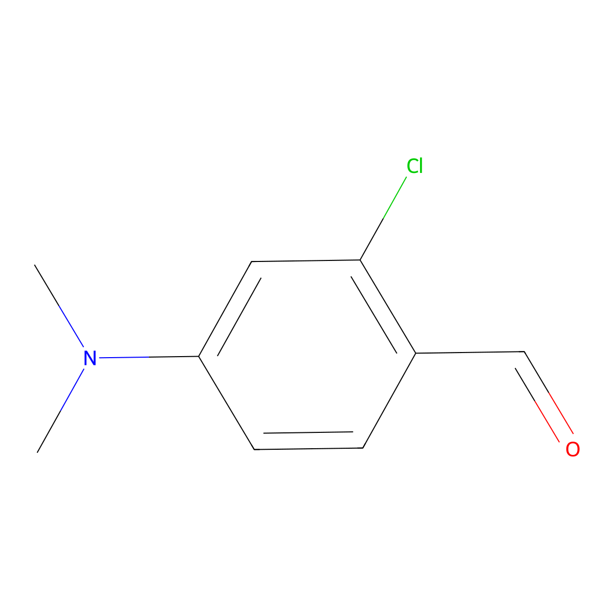 Benzaldehyde, 2-chloro-4-(dimethylamino)- molecular structure, CAS 1424-66-4