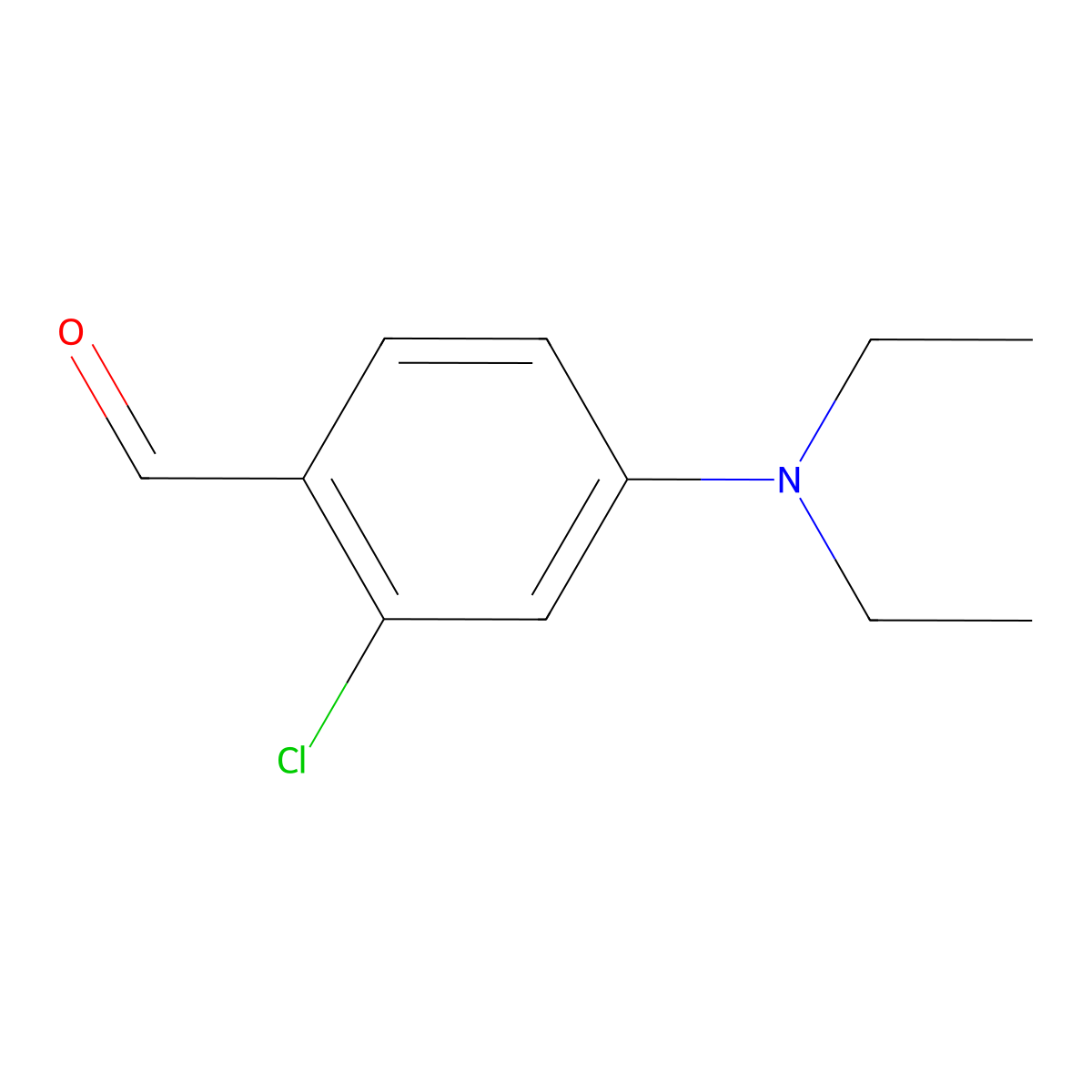 2-Chloro-4-(diethylamino)benzaldehyde molecular structure, CAS 1424-67-5