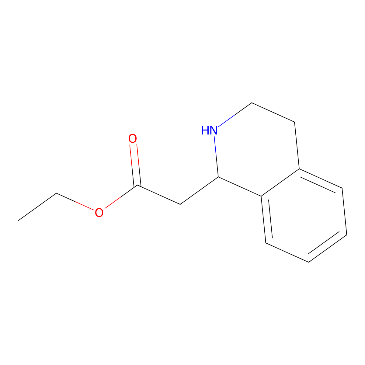 (1,2,3,4-Tetrahydro-isoquinolin-1-YL)-acetic acid ethyl ester molecular structure, CAS 1424-84-6