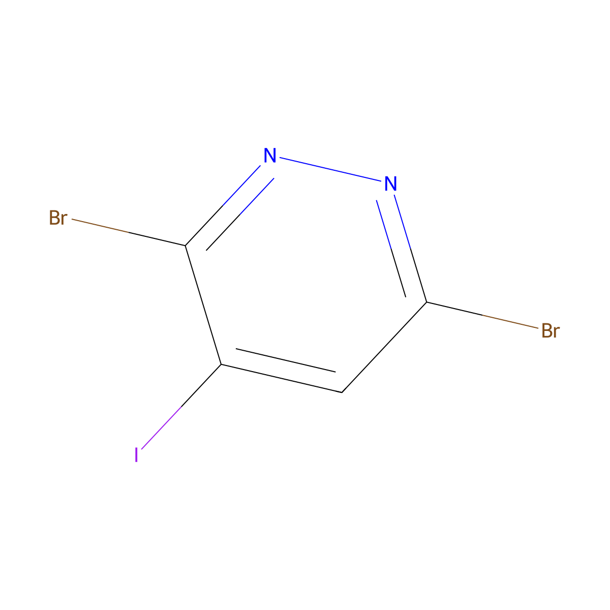 3,6-Dibromo-4-iodopyridazine molecular structure, CAS 1424016-60-3