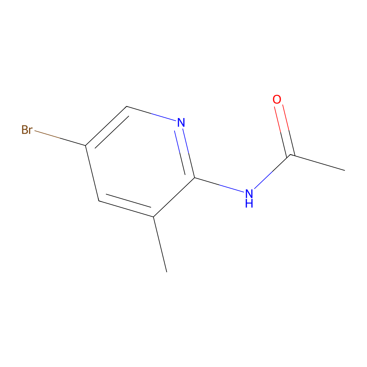 2-Acetylamino-5-bromo-3-methylpyridine molecular structure, CAS 142404-81-7