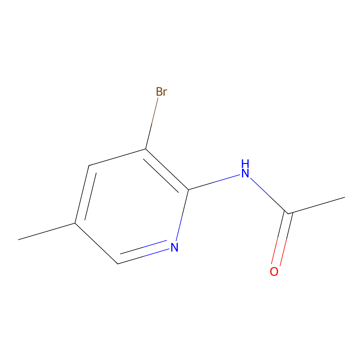 2-Acetylamino-3-bromo-5-methylpyridine molecular structure, CAS 142404-83-9