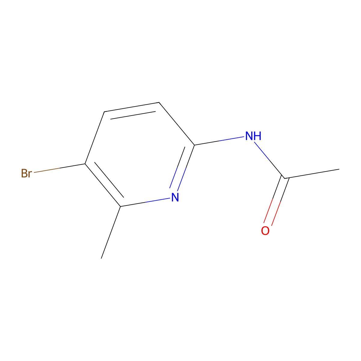 2-Acetamido-5-bromo-6-methylpyridine molecular structure, CAS 142404-84-0
