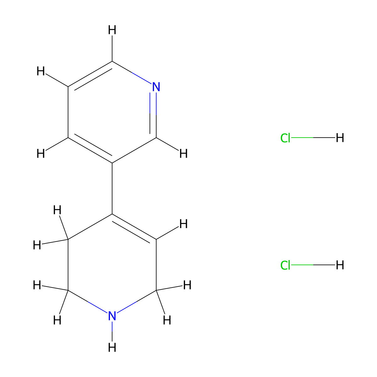 3-(1,2,3,6-Tetrahydropyridin-4-yl)pyridine dihydrochloride molecular structure, CAS 1424079-09-3