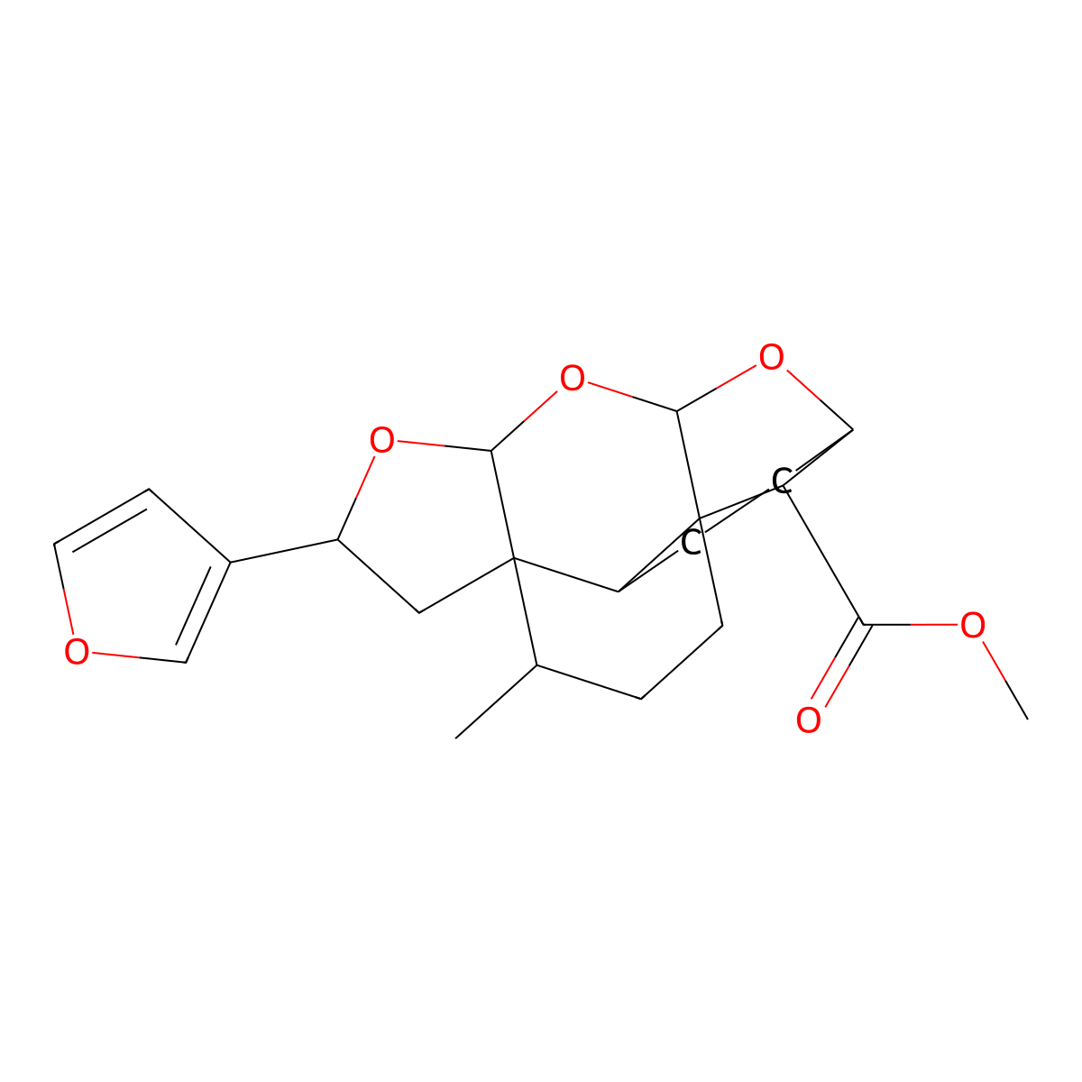 Methyl 7-(furan-3-yl)-4-methyl-8,10,12-trioxapentacyclo[11.3.1.01,11.05,9.05,16]heptadecane-17-carboxylate molecular structure, CAS 142409-09-4