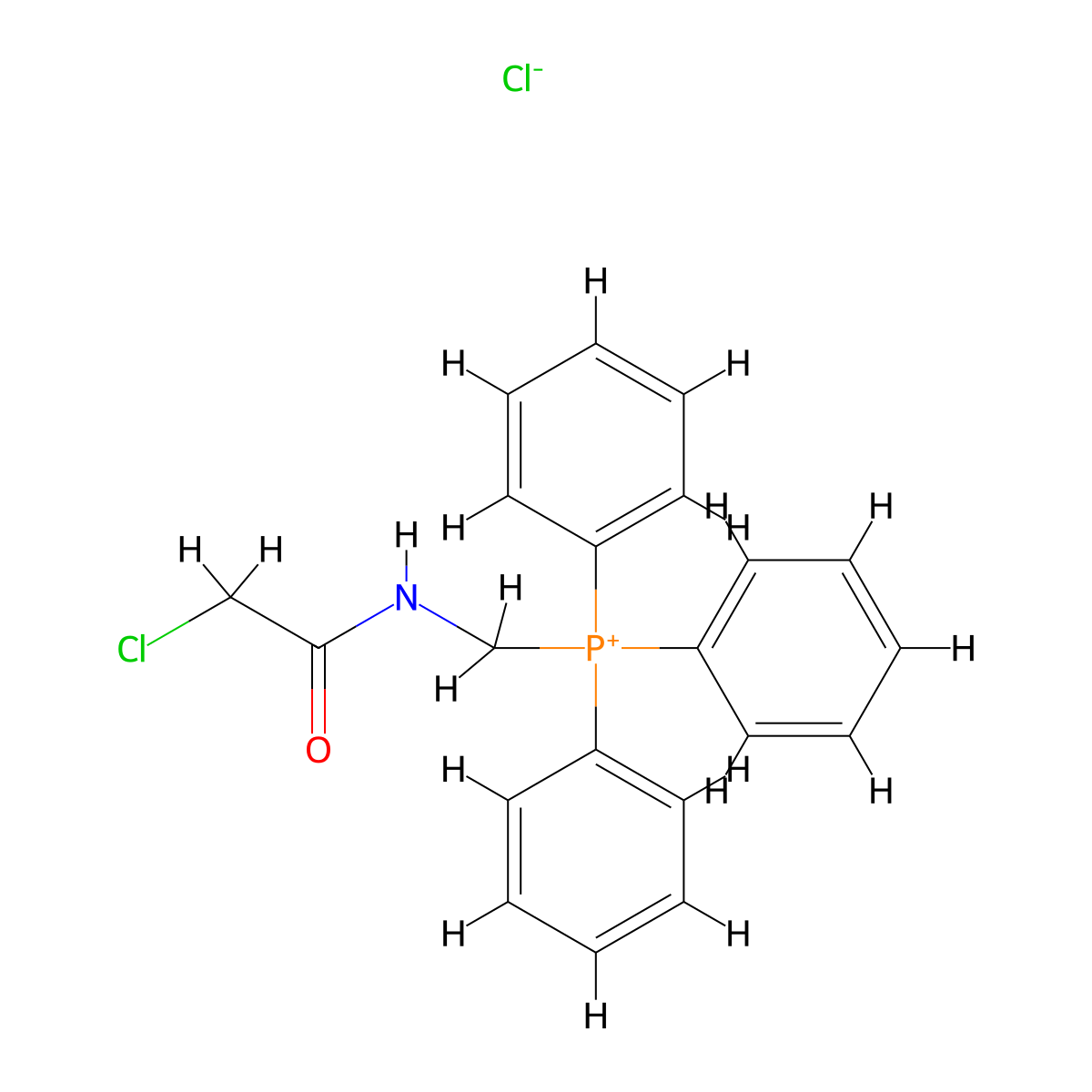 ((2-Chloro-acetylamino)-methyl)-triphenyl-phosphonium, chloride molecular structure, CAS 142414-39-9