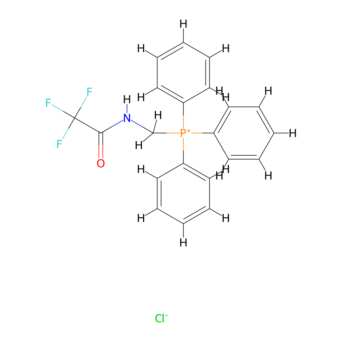 Triphenyl-((2,2,2-trifluoro-acetylamino)-methyl)-phosphonium, chloride molecular structure, CAS 142414-40-2