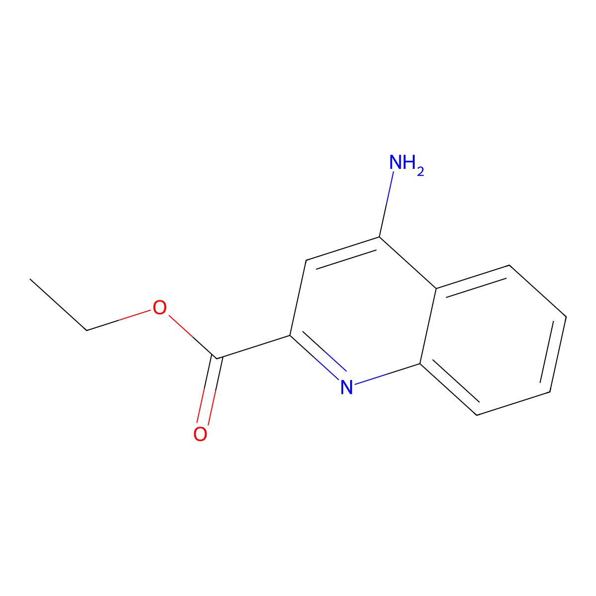 Ethyl 4-aminoquinoline-2-carboxylate molecular structure, CAS 142425-92-1