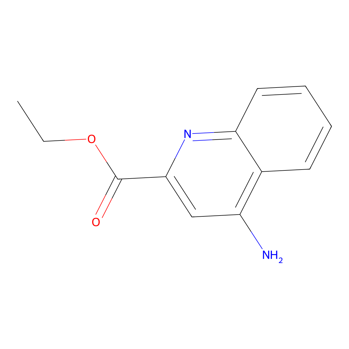 Ethyl 4-aminoquinoline-2-carboxylate molecular structure, CAS 142425-92-1