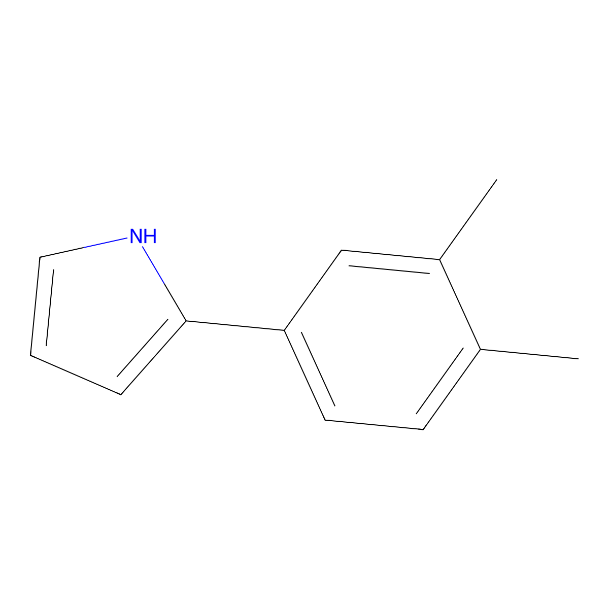 2-(3,4-Dimethylphenyl)-1H-pyrrole molecular structure, CAS 142425-97-6