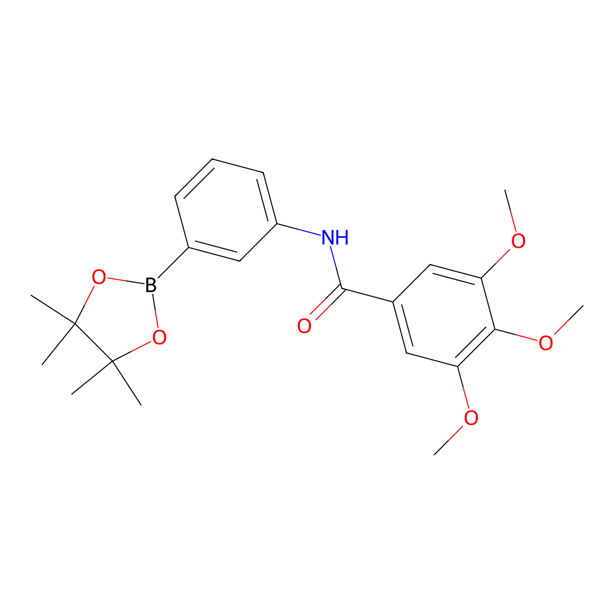 3,4,5-trimethoxy-N-[3-(4,4,5,5-tetramethyl-1,3,2-dioxaborolan-2-yl)phenyl]benzamide molecular structure, CAS 1424265-36-0