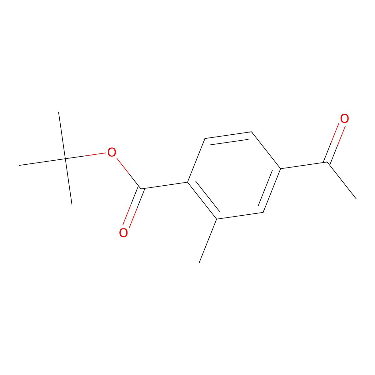 2-Methyl-2-propanyl 4-acetyl-2-methylbenzoate molecular structure, CAS 1424279-95-7