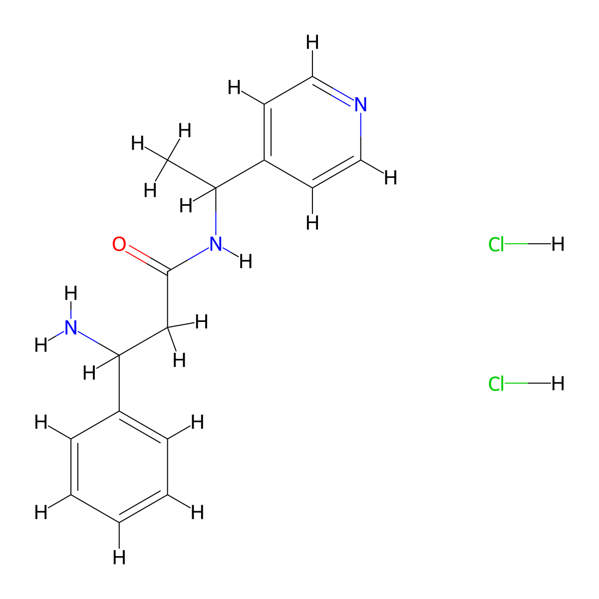 3-amino-3-phenyl-N-[1-(pyridin-4-yl)ethyl]propanamide dihydrochloride molecular structure, CAS 1424350-44-6