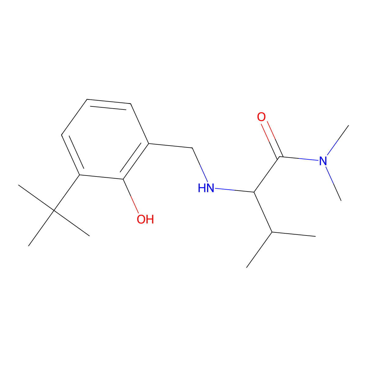 (S)-2-((3-(tert-butyl)-2-hydroxybenzyl)amino)-N,N,3-trimethylbutanamide molecular structure, CAS 1424356-79-5