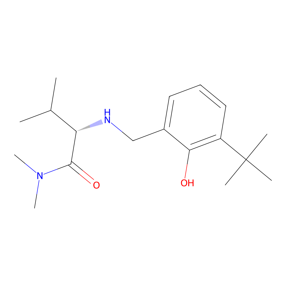 (S)-2-((3-(tert-butyl)-2-hydroxybenzyl)amino)-N,N,3-trimethylbutanamide molecular structure, CAS 1424356-79-5