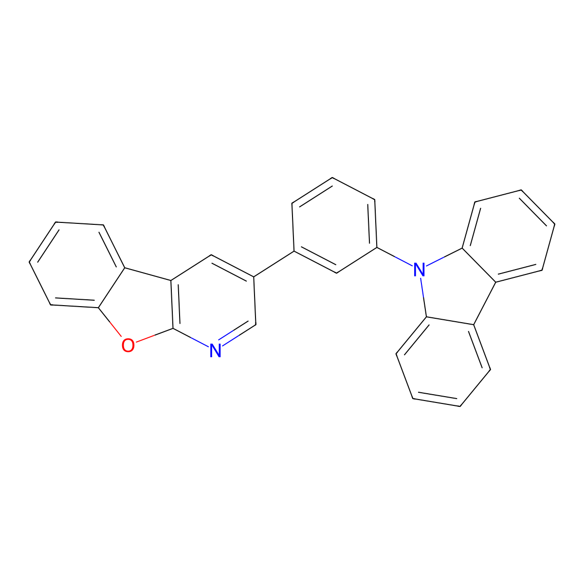 3-(3-(9H-Carbazol-9-yl)phenyl)benzofuro[2,3-b]pyridine molecular structure, CAS 1424369-36-7