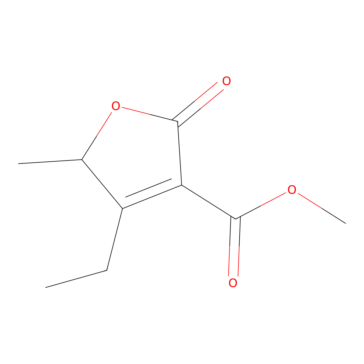 4-Ethyl-3-(methoxycarbonyl)-5-methyl-3,4-didehydro-gamma-butyrolactone molecular structure, CAS 142438-64-0