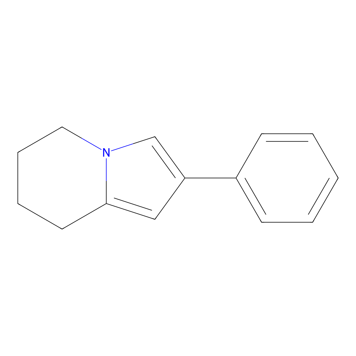 2-Phenyl-5,6,7,8-tetrahydroindolizine molecular structure, CAS 142439-15-4
