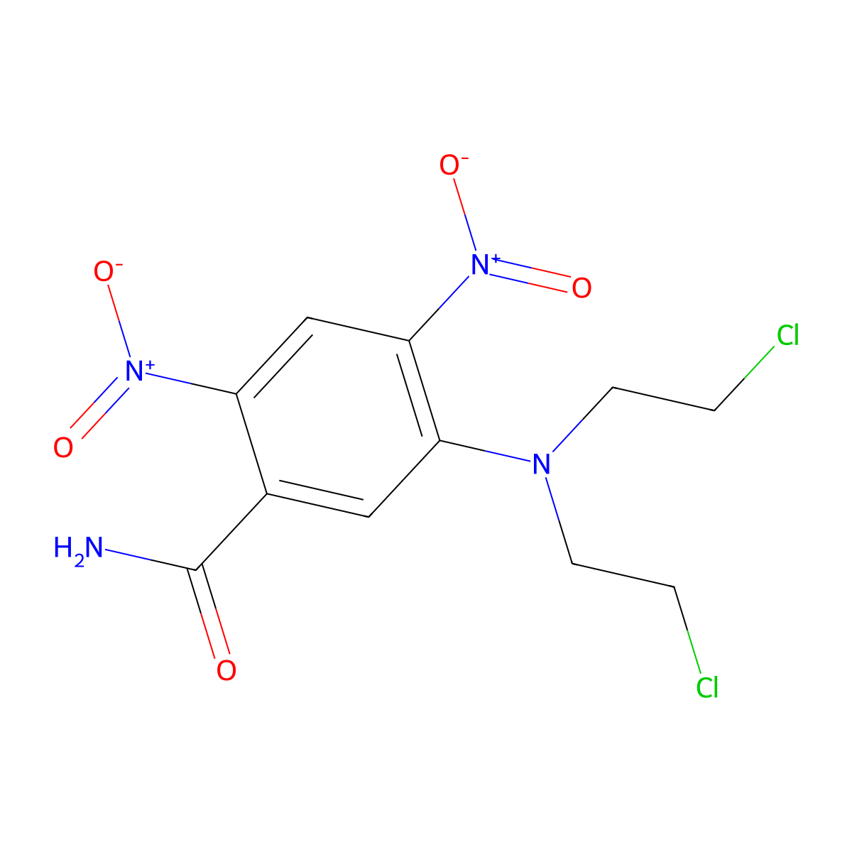 5-(N,N-bis(2-chloroethyl)amino)-2,4-dinitrobenzamide molecular structure, CAS 142439-61-0