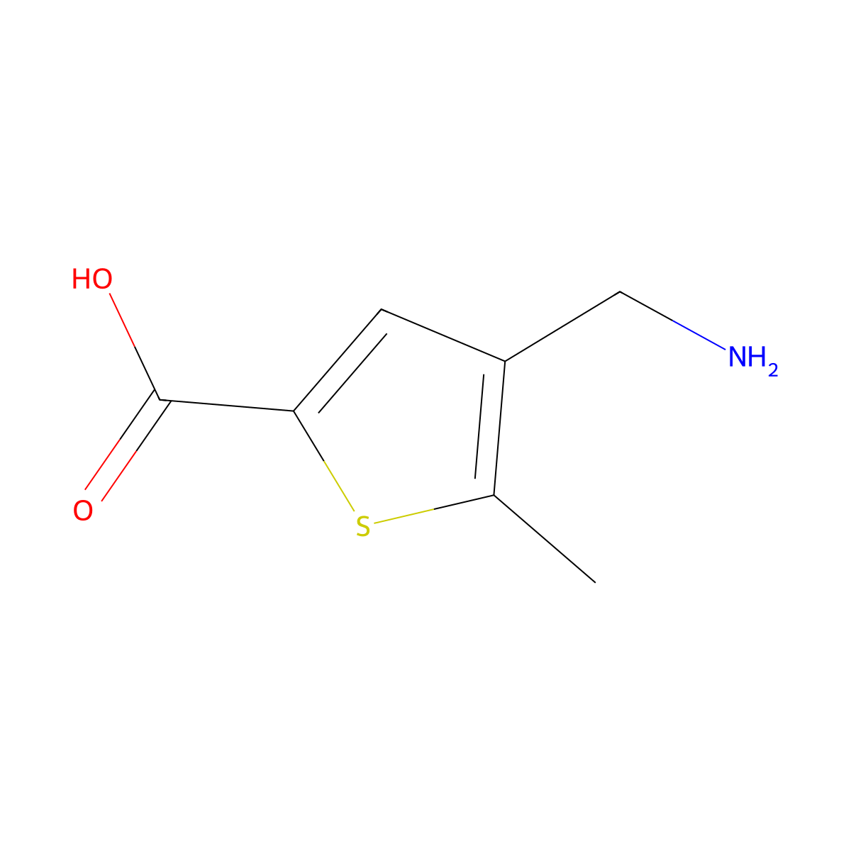 4-(Aminomethyl)-5-methylthiophene-2-carboxylic acid molecular structure, CAS 1424391-78-5